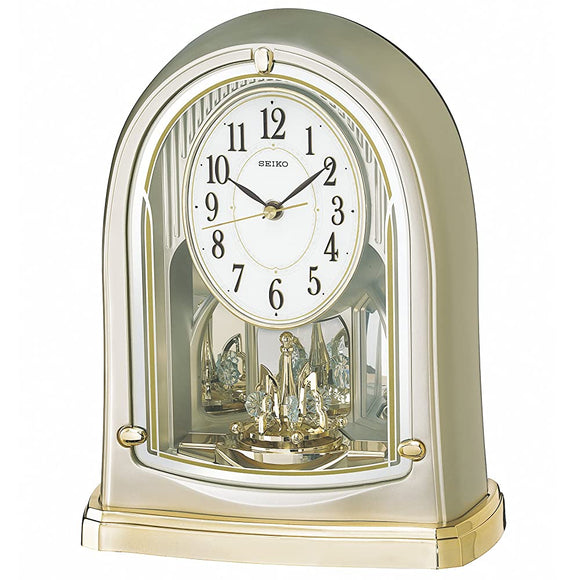 SEIKO CLOCK Ki Clock Atomic Analog Rotation Decoration THIN GOLD PEARLL by241G SEIKO