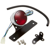 POSH 074190-06 Motorcycle Accessories Vintage Round Tail Lamp, Black