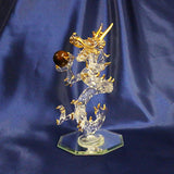 Folcart Feng Shui Handmade Glasswork Glass Dragon Good Luck Auspicious Money Luck