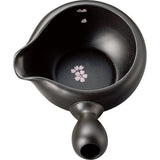 Tokoname Ware F1225 Tokoname Ware Tamakitsu Hand Hot Water, Black Muddy Uchi, Small Flowers, 9.2 fl oz (260 ml)