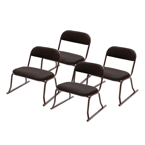 Takeda Corporation ST-51BR-4 Floor Chair BR Set of 4, Brown, 19.7 x 18.7 x 20.3 inches (50 x 47.5 x 51.5 cm), Set of 4