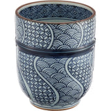 Hasami Ware 378522 Takayama Pottery Cup with Lid, Diameter 3.0 inches (7.5 cm), Pattern Weave, Red