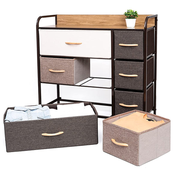 Astro 310-06 Chest Natural, 3 Tiers, 7 Boxes (2 Large x 2 Medium x 2, Small x 2), Approx. W 31.5 x D 11.4 x H 30.9 inches (80 x 29 x 78.5 cm), Drawer Cabinet, Clothes Storage Case, Top Plate Included