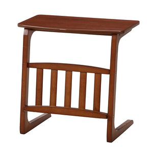 Fuji Boeki 96553 Norn Side Table, Width 21.7 inches (55 cm), Medium Brown, Includes Magazine Rack, Wooden