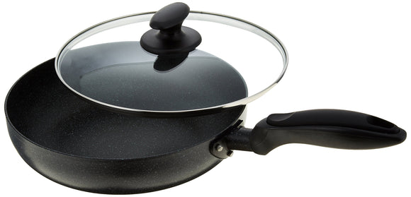 Wahei Freiz Frying Pan w Glass Lid 10.2 inches (26 cm) Fine Marble Compatible w Induction Cooktops FM-8081