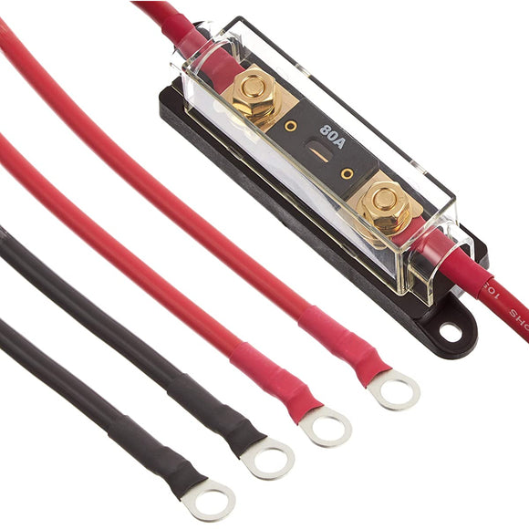 Inverter Protective Fuse Cable SP700 - 124224 FUSE HOLDER CABLES, (Red and Black EACH 2 m), Terminals Set CRIMPING ROHS COMPATIBLE WITH PRODUCT SP724KIV - 2 M