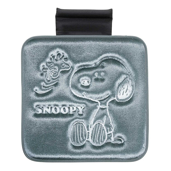 BONFORM 5712-02GY SEAT CUSHION, SNOOPY PRESS, Lightweight, Normal Car, Square, Stopper, 17.7 X 17.7 Inches (45 x 45 cm), Gray