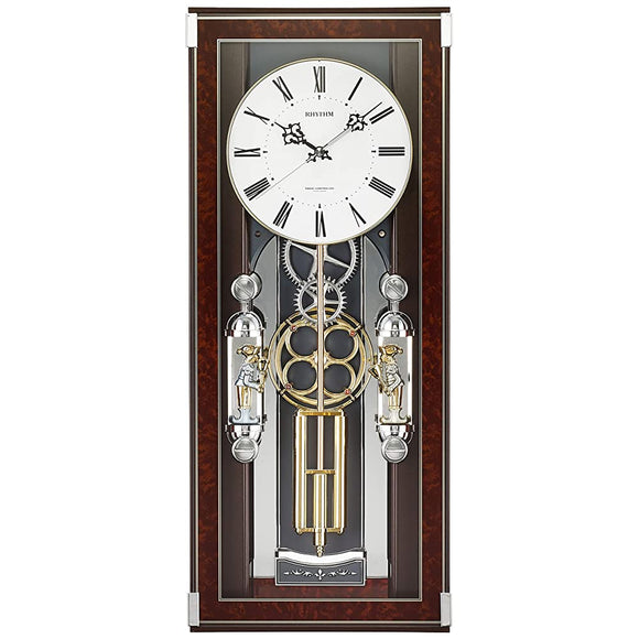 4MN535SR23 Wall Clock, Radio Clock, Karakuri Clock, Melody Included, Sofia Rhythm Clock