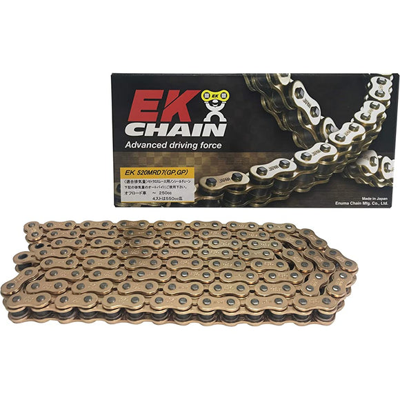 EK (EK) Motocross Lace Non -Seal Chain 520MRD7 Gold 140L [Clip Joint]