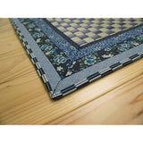 Ikehiko Rush Rug, Flower Mat, Carpet, 3 Tatami Mats, Domestic "Karen" Blue Edomo 3 Tatami Mat (Approx. 68.7 x 103 inches (174 x 261 cm) #4124803