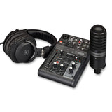 Yamaha AG03MK2 B LSPK Mixer Live Streaming Pack, 3 Channels, Black