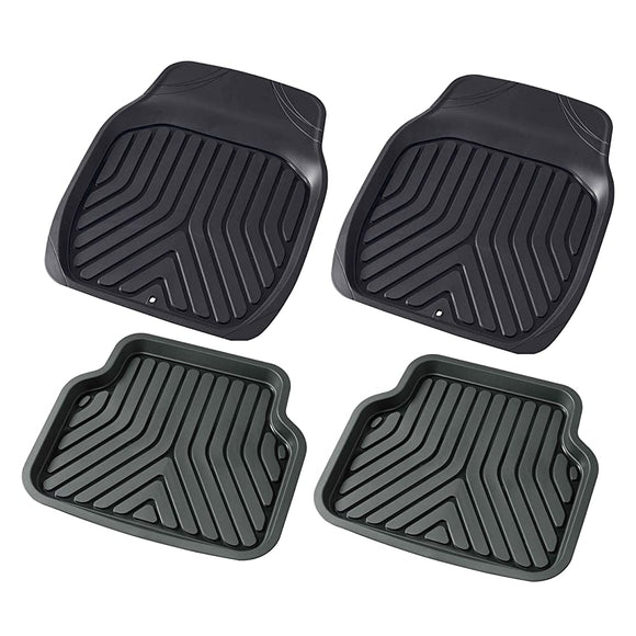 BONFORM 3D Prime 6279-84BK Set of 4 (2 Front, 2 Rear) CAR MATS FOR COMPACT AND REGULAR SIZED CARS, S-SIZE FRONT SEATS, BLACK