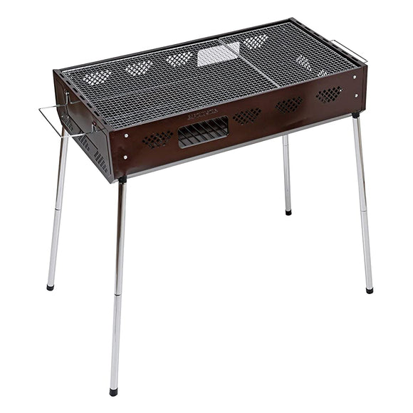 CAPTAIN STAG BBQ Stove, Grill, Fast BBQ Grill, 2 Levels, High and Low Height Levels, Includes Charcoal Splicing Leg