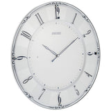 Seiko Clock KX504W Wall Clock, White Pearl, Glossy, Diameter 13.8 x 1.2 inches (35.1 x 3.0 cm)