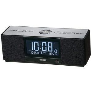 Seiko SS501K Alarm Clock, Multi-Sound Clock, Speaker, Radio Listening, Alarm, Digital, Bluetooth, Black