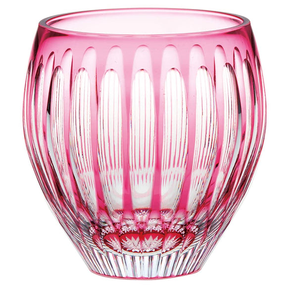 Toyo Sasaki Glass Tumbler, Pink, 10.1 fl oz (300 ml), Free Glass, Yachiyo Kiriko, Mizumari LS19763SAU-C744