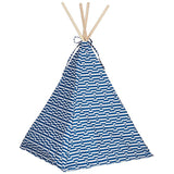 Maruwa Trading Funny Field Teepee Tent, Border Navy, Size: W50 D50 H72 4008318-02
