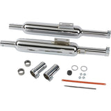 Posh (POSH) W1 type slip-on muffler W650 (all year) steel chrome plating finish 040050-10