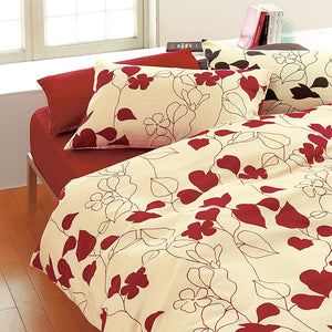 Nishikawa Living 2187-23138 Mee ME03 Comforter Cover, Red, Approx. 59.1 x 82.7 inches (150 x 210 cm), Single, Made in Japan