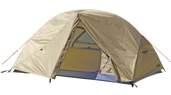 CAPTAIN STAG Tent Touring Dome Tent Aluminum Tent UV Cut for 2 People Uses Aluminum Pole Khaki Fly 210 × 255 × H115cm Inner 210 × 135 × H105cm