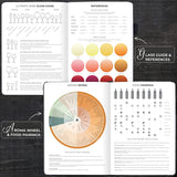 Clever Fox Wine Journal for Wine Tasting - Guided Wine Diary & Logbook Tasting Instructions Aroma Wheel Food Pairing with Glass Guide - 132 Entries Hardcover A5 Size (Black)