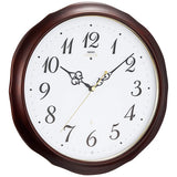 Seiko HS554B Wall Clock, Dark Wood, 11.8 x 11.6 x 1.9 inches (300 x 295 x 47 mm), Radio Waves, Analog