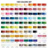 Kuretake MC20/100WD Paint, Face Color, Paulownia Box, Set of 100 Colors