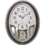 Rhythm 4MN520RH23 Wall Clock, Radio Clock, 18 Songs, Melody, Wood Grain Finish, Small World Heim