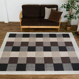 Sayansayan Washable, Antibacterial, Odor Resistant, Dust Mite Resistant, Rug, Modern Blocks, 72.8 x 72.8 inches (185 x 185 cm), 2 Tatami Mats, Black, Made