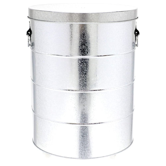 Watanabe Metal Industries RS30A Bucket, Rice Stocker, 66.1 lbs (30 kg), With Casters, Silver