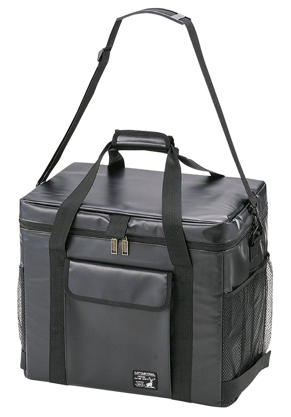CAPTAIN STAG Cooling bag Cooler bag Soft cooler [Capacity 33L / Foldable storage] Super cool bag CS Black label UE-566
