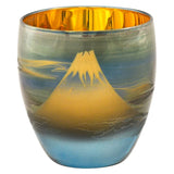 Otsuka Glass OE-2 Mt. Fuji Sake Cup (In Wooden Box), Cloud Flow, Blue