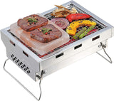 CAPTAIN STAG UG-62 Barbecue Stove, Stainless Steel, Solo Grill, Compact Size