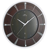 Seiko Seiko EMBLEM HS558A Wall Clock, Dark Brown, Diameter 14.2 x 1.9 inches (360 x 48 mm), Radio Wave Analog, Analog