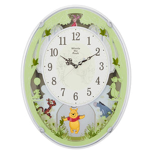 Disney (Disney) Winnie The Pooh Atomic from young Character Wall Clock Analog M523 White Rhythm Clock 4mn523mc03