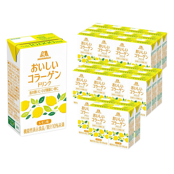 Morinaga Seika Delicious Collagen Drink, 4.2 fl oz (125 ml) x 30 Bottles, Lemon Flavor, Beauty, Collagen, Food with Functional Claims, Zero Fat