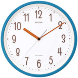 Rhythm Clock Industries Rhythm PLUS 8MYA40NC04 Radio Clock, Wall Clock, Standard Style 143, Continuous Second Hand, Small, For Hanging Storage, Interior Clock, Blue, Diameter 9.8 x 1.7 inches