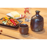 Yumegin-an Bizen Ware Yumento Koubou Sake Cup Set (Tokuri, Sake Cup), Traditional Craft Set (Comes with Wooden Box Gift Present