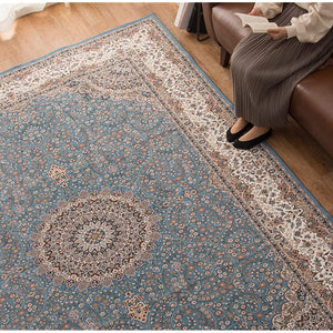 Hagiwara Rug, Approx. 55.1 x 78.7 inches (140 x 200 cm), Turquoise, Transfer Print Rug, Washable, Water Repellent, Anti-Slip