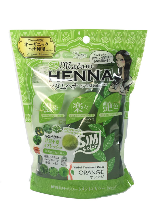 Sim Sim Japan Madam Henna 4 Pack Orange 100g (25g x 4)