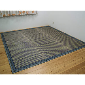 Ikehiko Rush Rug, Flower Mat, Carpet, 3 Tatami Mats, Domestic "Karen" Blue Edomo 3 Tatami Mat (Approx. 68.7 x 103 inches (174 x 261 cm) #4124803