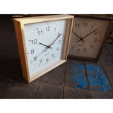 katomoku Muku Square Clock 2 km – 65 N Wood Basswood Continuous Second Hand