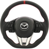 KENSTYLE (Kenstyle) Original Steering MA08 Mazda Axela (BM/BY system) 2013/11 ~ 2016/6 Black Leather/Red Line (Red Stitch) All Nappa Leather