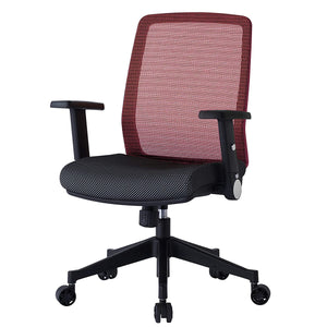 Koizumi Fani Tech JG4-302RE Ergonomic Chair, Red, Size: W 26.2 x D 25.8 x H 37.8 - 41.3 inches (665 x 655 x 960 - 1050 mm), Seat Height: 17.3 - 20.9 inches (440 - 530 mm)