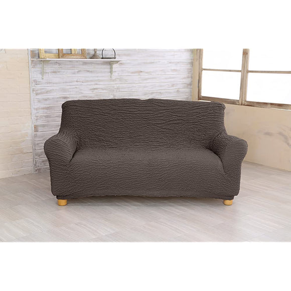 Super Fit 2-Way Stretch Sofa Cover Marion Sofa Cover (3 Seater / 3 People) Brown