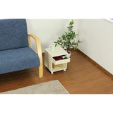 Wooden side table with casters 30 x 300,000 wagon Simple table Small ivory MTKMK-0045IV