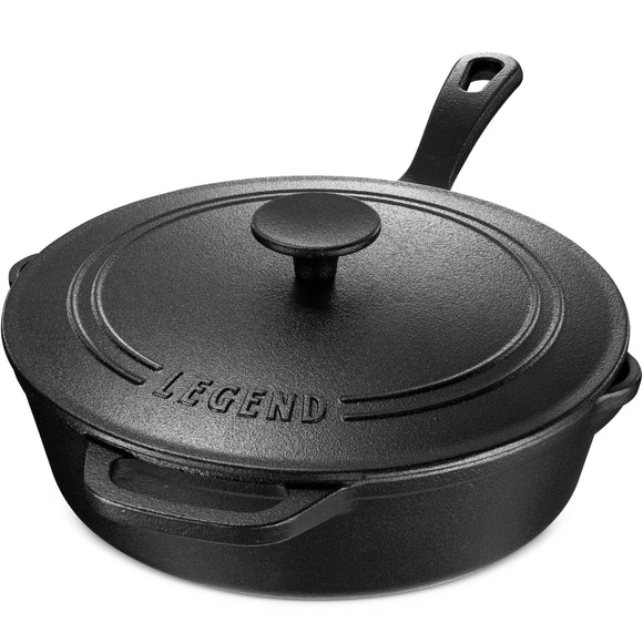 LEGEND Cast iron Deep -type frying pan with lid Large 5 Quato Sote Pan Casted Oven Oven IHCookingCharlingFor Grilled For grilled cooking utensils