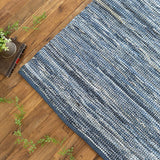 Sayansayan Washable Handwoven Rug Mat, Denim Rug, 51.2 x 74.8 inches (130 x 190 cm), 1.5 Tatami Mats, Blue, Plain Weave