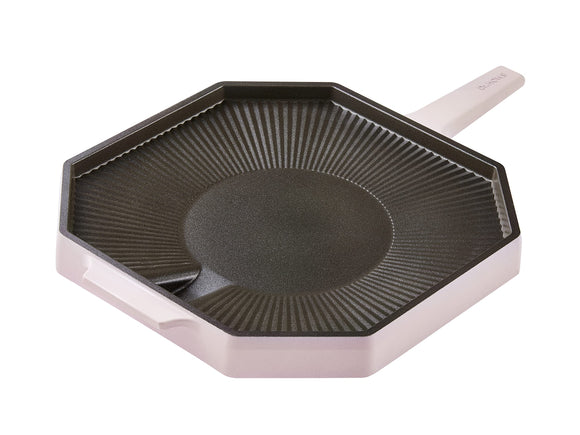 Dr. House Palette Grill Pan, 11.0 inches (28 cm), Octagon Shape, Deep Pink, For Gas Stoves, Pastel, Korean Yakiniku Pan, Home Camping, Samgyopsal