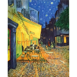 Gohho-1 Painting "Cafe Terrace at Night" 16.5 x 14.6 inches (42 x 37 cm)